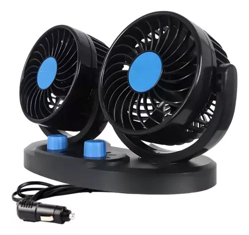 Ventilador Auto Doble Para Auto 12v 360°