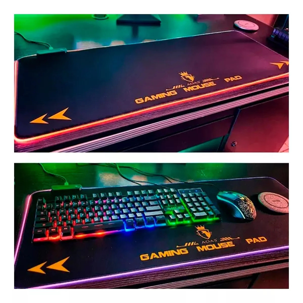 Mouse Pad Gamer Rgb Xl Aoas S4000 Waterp